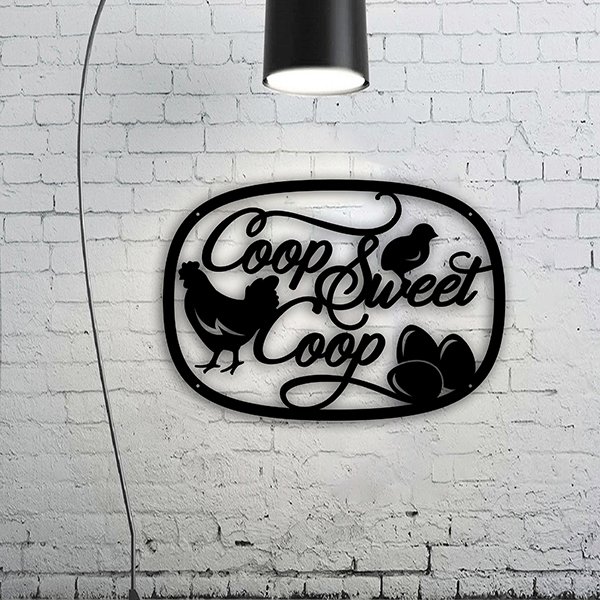 Chicken Metal Art Sign