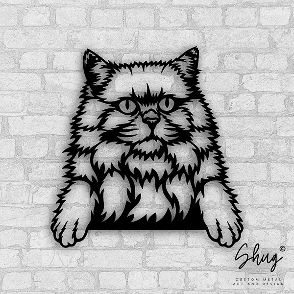 British Longhar Cat Metal Art