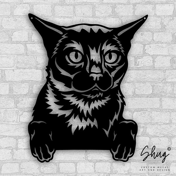 Burma Cat Metal Art