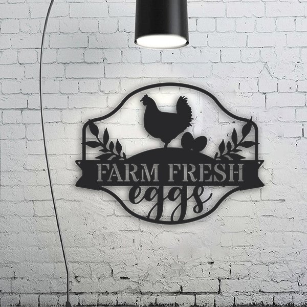 Farm Fresh Eggs Metal Art