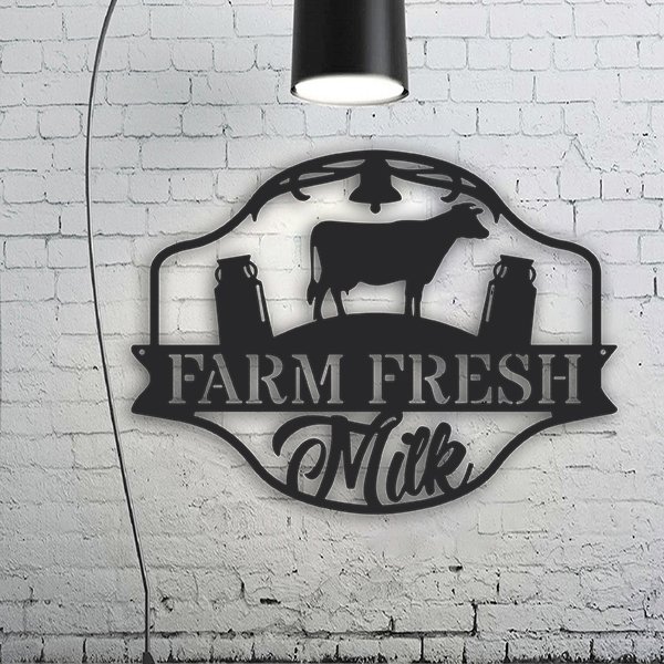 Farm Fresh Milk Metal Art