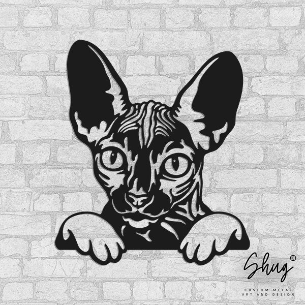 Sphynx Metal Wall Art Cat Design