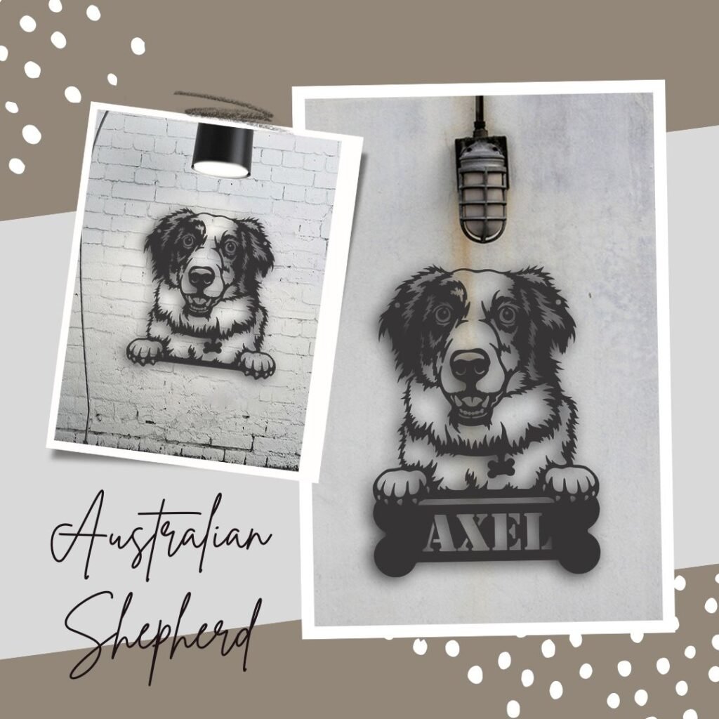 Australian Shepherd Metal Art Design